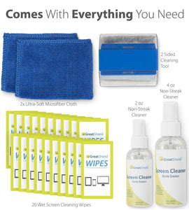 Kit 2 (2 panni, 2 bottiglie di detergente, pennello e 20 salviette) - Ilgrandebazar