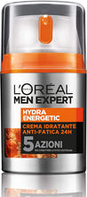 Carica l'immagine nel visualizzatore di Gallery, Men Expert Crema Viso Uomo Idratante Anti-Fatica Hydra Energetic, con Estratto di Guaranà e Vitamina C, 50 ml