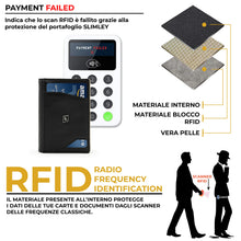 Carica l&#39;immagine nel visualizzatore di Gallery, Portafoglio uomo VERA PELLE con blocco RFID, portamonete e clip fermasoldi... - Ilgrandebazar