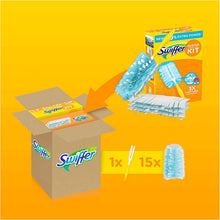 Carica l'immagine nel visualizzatore di Gallery, Swiffer Duster Starter Kit Piumino Catturapolvere Più Ricambi, 1 Manico e 15 Piumini, Catturano e Intrappolano Fino a 3 Volte Più Polvere e Pel Rispetto a un Piumino Tradizionale