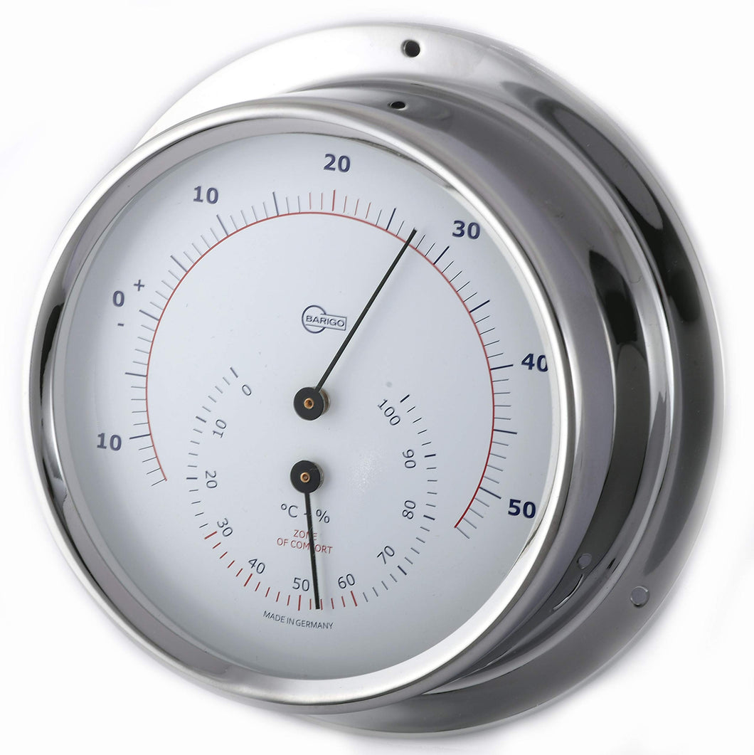 Barigo Instruments Regatta - Termometro e igrometro in Acciaio Inox, argento - Ilgrandebazar