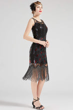 Carica l&#39;immagine nel visualizzatore di Gallery, Coucoland 1920s abito da donna pavone modello Flapper S, Nero Multicolore - Ilgrandebazar