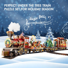 Carica l&#39;immagine nel visualizzatore di Gallery, CubicFun Puzzle 3D Trenino Natale con Luci e Suoni per Natale Decorazioni Trenino Albero di Natale Decorazioni Casa Regali Natale per Bambini e Adulti, 218 Pezzi