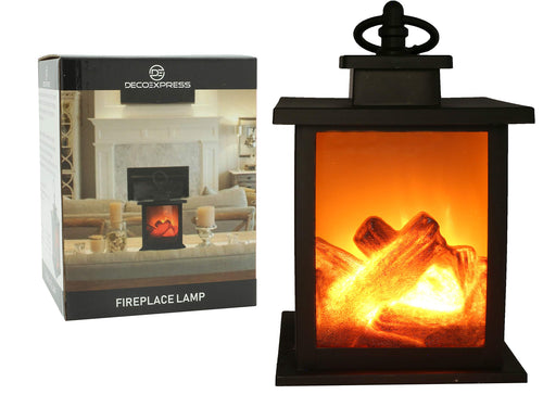 Lampada Led Finto Camino con Fiammelle Lanterna da Tavolo Luce Caminetto... - Ilgrandebazar
