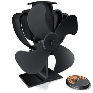 Brandson - Ventola per stufa termoalimentata - Termoventilatore No pile, Nero - Ilgrandebazar