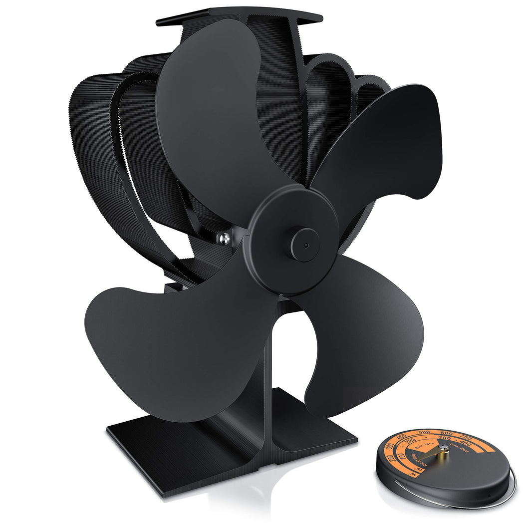 Brandson - Ventola per stufa termoalimentata - Termoventilatore No pile, Nero - Ilgrandebazar