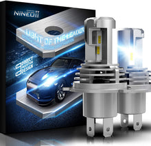Carica l'immagine nel visualizzatore di Gallery, NINEO Wireless H4 LED Faro Lampadine Mini 9003 All-in-One Conversione Kit ZES Chip 10000LM 6500K Bianco freddo