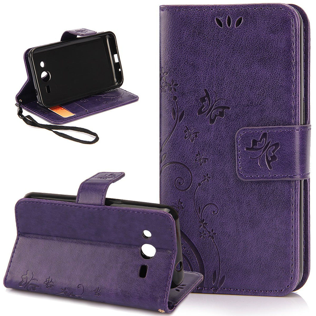 Custodia Galaxy Ace 4,Cover Samsung 4, Piccola Farfalla:Viola - Ilgrandebazar