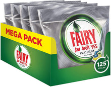 Carica l'immagine nel visualizzatore di Gallery, Fairy Platinum 125 Pastiglie per Lavastoviglie Limone, Detersivo Maxi Formato da 125 Caps, 5 Confezioni da 25 caps