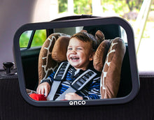 Carica l'immagine nel visualizzatore di Gallery, Onco Specchietto retrovisore bambini - 100% infrangibile - Guida in sicurezza e monitora il tuo Bambino - Accessorio auto per i neogenitori - Vincitore del MadeForMums Awards black