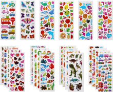 Carica l'immagine nel visualizzatore di Gallery, Vicloon Adesivi per Bambini 500+ Adesivi 3D, Puffy Adesivi per Regali Gratificanti Scrapbooking Inclusi Animali, Pesci, Dinosauri, Numeri, Frutta, Camion, Aeroplani e Altro(22 Fogli) 22pcs Multicolore