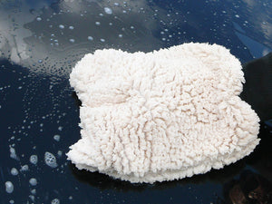ALCLEAR Guanto di microfibra per lavare i veicoli e moto con shampoo, Bianco - Ilgrandebazar