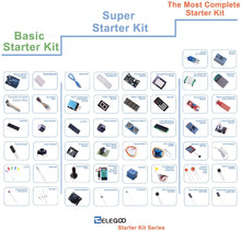 Carica l&#39;immagine nel visualizzatore di Gallery, Elegoo Scheda Starter Ultimate Kit Piu Completo per Progetto Principianti con Tutorial in Italiano Learning Kit di Apprendimento Compatibile con progetti IDE Arduino(63 Articoli)