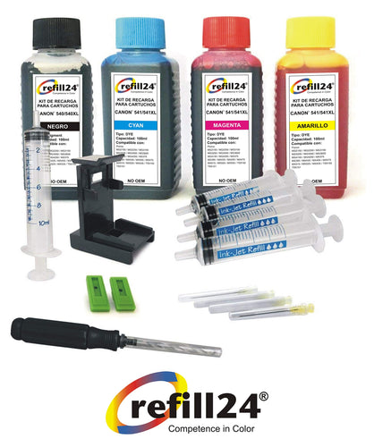 Kit di ricarica per cartucce d'inchiostro Canon 540, 541, 540 XL, 541 Nero - Ilgrandebazar