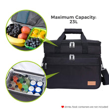 Carica l&#39;immagine nel visualizzatore di Gallery, Lifewit Borsa Termica Porta Pranzo Frigo Isoterma per 23 L, Nero - Ilgrandebazar