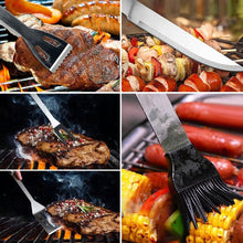 Carica l'immagine nel visualizzatore di Gallery, Utensili barbecue, isimsus Attrezzi per barbecue Acciaio Inox Set Di Attrezzi Per Barbecue Perfetti per Grill Accessori per Utensili da Barbecue, regalo perfetto per uomini, marito o papà - 5 pcs