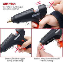 Carica l'immagine nel visualizzatore di Gallery, LeaderPro 60W Pistola a Caldo Per Colla con Borsa per Attrezzi, 20 Pezzi Stick di Colla 11mm/19cm, Filo 1.4m, Per Fai Da Te Arti/Imballaggie/Piccole Casa/Ufficio Riparazioni, Nero