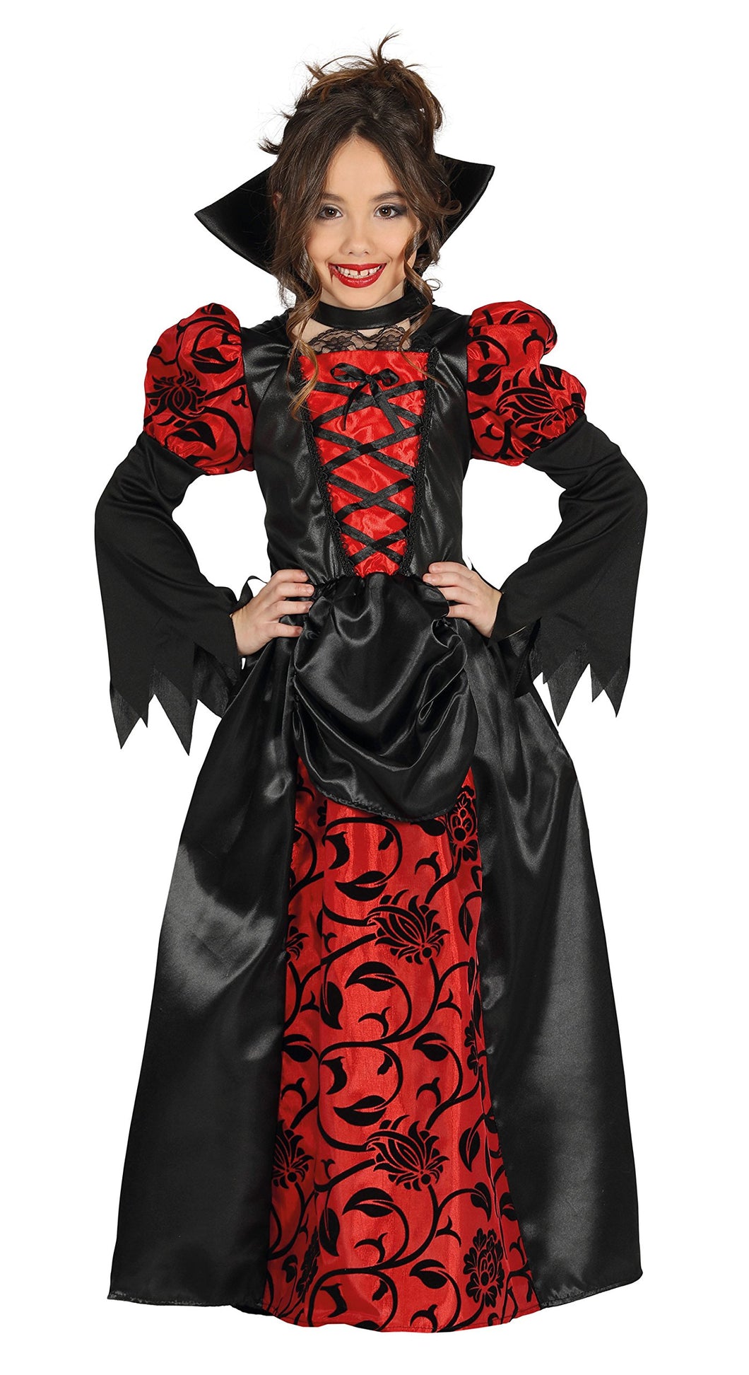 Costume Vampiressa TG 5/6 Anni Halloween 5-6 anni (110-115 cm), Rosso - Ilgrandebazar