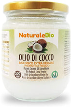 Carica l'immagine nel visualizzatore di Gallery, Olio di Cocco Biologico Extra Vergine 200 ml. Crudo e Spremuto a Freddo. 100% Organico, Naturale e Puro. Bio Nativo e non Raffinato. Paese di Origine Sri Lanka. NATURALEBIO