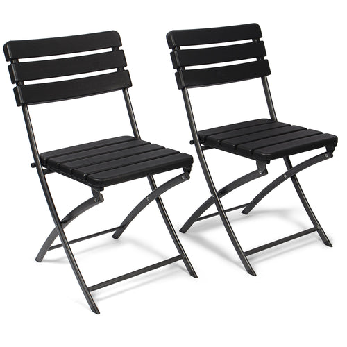 Vanage VG-8717 Set Sedie, Plastica HDPE, Nero, 55 x 46 55 x 46 x 81 cm, Nero - Ilgrandebazar