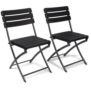 Vanage VG-8717 Set Sedie, Plastica HDPE, Nero, 55 x 46 55 x 46 x 81 cm, Nero - Ilgrandebazar