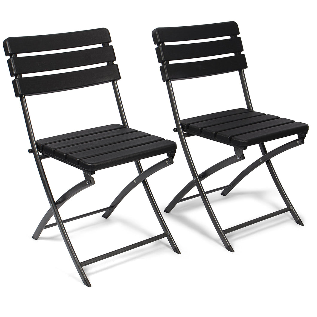 Vanage VG-8717 Set Sedie, Plastica HDPE, Nero, 55 x 46 55 x 46 x 81 cm, Nero - Ilgrandebazar
