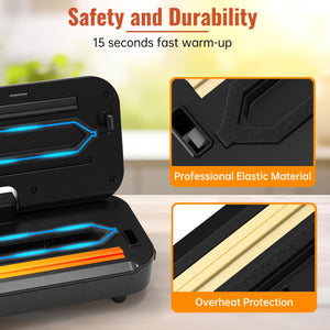 DXstring Macchina Sottovuoto Alimenti, 5 in 1 Automatica Macchina Sottovuoto con 15 Sacchetti Sottovuoto Alimenti, Sigillatrice Sottovuoto per Alimenti Freschi sia Secchi Che Umidi, Vuoto Esterno