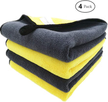 Carica l'immagine nel visualizzatore di Gallery, Faireach Panno Asciugatura Auto, Set da 4 pz,840GSM,Panni in Microfibra, Panno Pulizia Auto, Lucidare, Pulire, Rifinire e Antipolvere, Panni per la Cura dell’Auto, Auto Kit Lavaggio,40x40cm