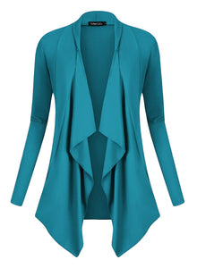 Urban GoCo Donna Cardigan Drappeggiato Aperto Davanti a Maniche Lunghe e... - Ilgrandebazar