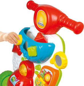 Clementoni- Valentino Scooterino Primi Passi, 9+ Mesi, Multicolore, 14942