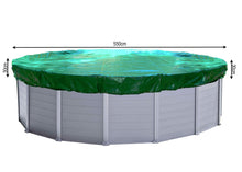 Carica l&#39;immagine nel visualizzatore di Gallery, QUICK STAR Copertura invernale per piscina Rotonda 180g / m² Ø 550cm, Verde - Ilgrandebazar