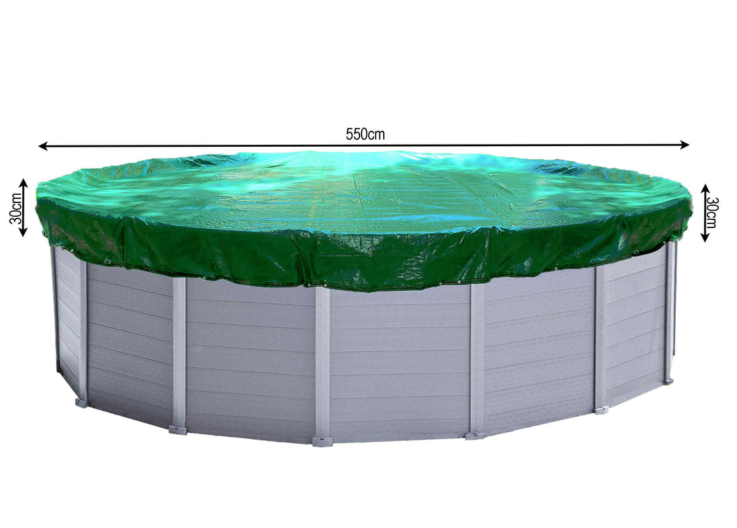 QUICK STAR Copertura invernale per piscina Rotonda 180g / m² Ø 550cm, Verde - Ilgrandebazar