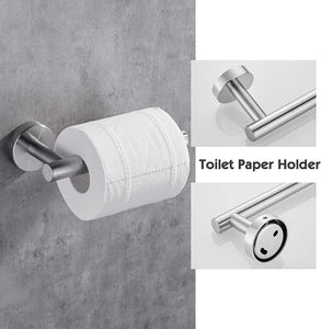 Hoomtaook Set da bagno 304 Portasciugamani in Acciaio Inossidabile per Bagni 3 in 1 Portasciugamani Porta Carta Igienica a Parete Finitura Spazzolata Installazione Trapano Superficiale Argento