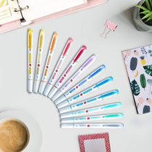 Carica l&#39;immagine nel visualizzatore di Gallery, 12 Evidenziatori Pastello - Doppia Punta, Grossa e Fine - Set da 12 Colori... - Ilgrandebazar