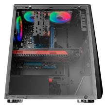 Carica l&#39;immagine nel visualizzatore di Gallery, Mars Gaming MCX, custodia PC ATX, vetro temperato, ventola RGB DUAL RING Nero - Ilgrandebazar