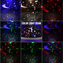 Carica l'immagine nel visualizzatore di Gallery, KKTICK Stelle Lampada, Proiettore Stelle Luce Notturna per Bambini con 4 Colori Lampadine LED 3 Offrire 8 Combinazioni Diverse Cosmos Stella Lampada Ruotabile Proiettore Luci per Regali-Viola