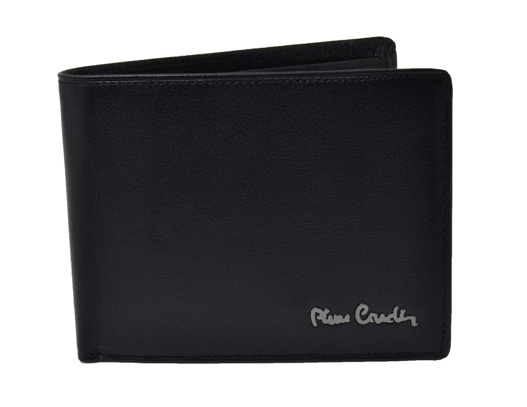 Pierre Cardin Portafoglio uomo nero in pelle con portamonete e patta A5524 - Ilgrandebazar