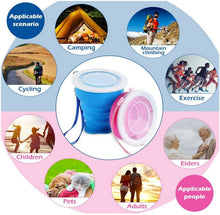 Carica l'immagine nel visualizzatore di Gallery, Ruesious 2*Tazza Pieghevole Retrattile Portabile a Livello Alimentare Senza BPA Silicone Outdoor Tazza per Viaggio, Campeggio, Escursionismo e al Lavoro. Risparmio Spazio. (Blu e Rossa)