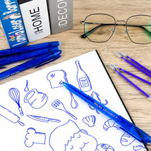 Carica l'immagine nel visualizzatore di Gallery, BBLIKE Penna a sfera cancellabile, 12 penne gel e 20 penne Friction da 0,7 mm, punta in gel con gomma (blu)