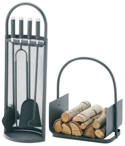 EiFi, Set di attrezzi da caminetto, rivestimento antracite - 2002230 - Ilgrandebazar