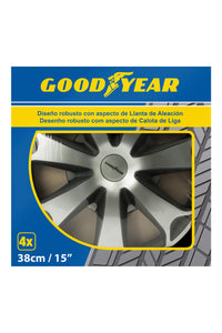 Goodyear GOD9043 Set di 4 Copricerchi Daytona, 15", Argento/Nero - Ilgrandebazar