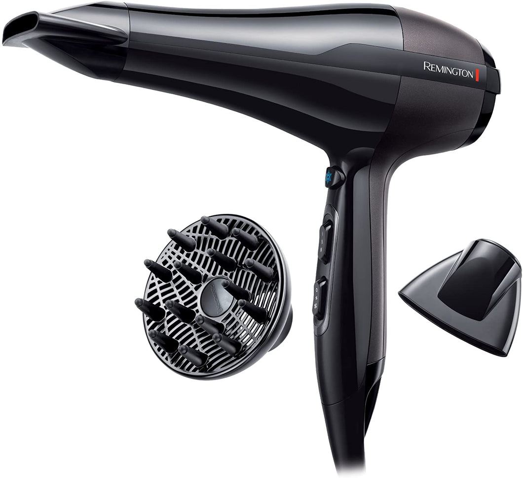 Remington AC5999 Pro-Air AC Asciugacapelli Professionale, flusso d’aria: 130 km/h, 2300W, Nero