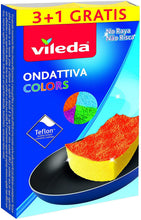 Carica l'immagine nel visualizzatore di Gallery, Vileda Ondattiva Milleusi Colors 3+1, Spugna, Multicolore, 13x22x2.6 cm, 4 unità