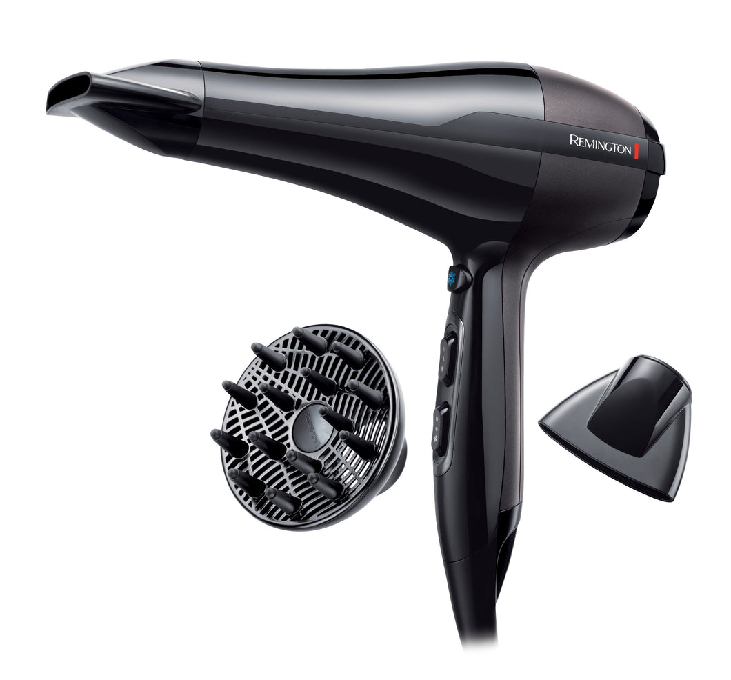 Remington AC5999 Pro-Air AC Asciugacapelli Professionale, flusso d’aria: 130 km/h, 2300W, Nero
