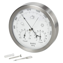 Carica l&#39;immagine nel visualizzatore di Gallery, Gardenmate Stazione Meteo Analogica 3In1 Telaio in Acciaio Inox Ø 14 Silver