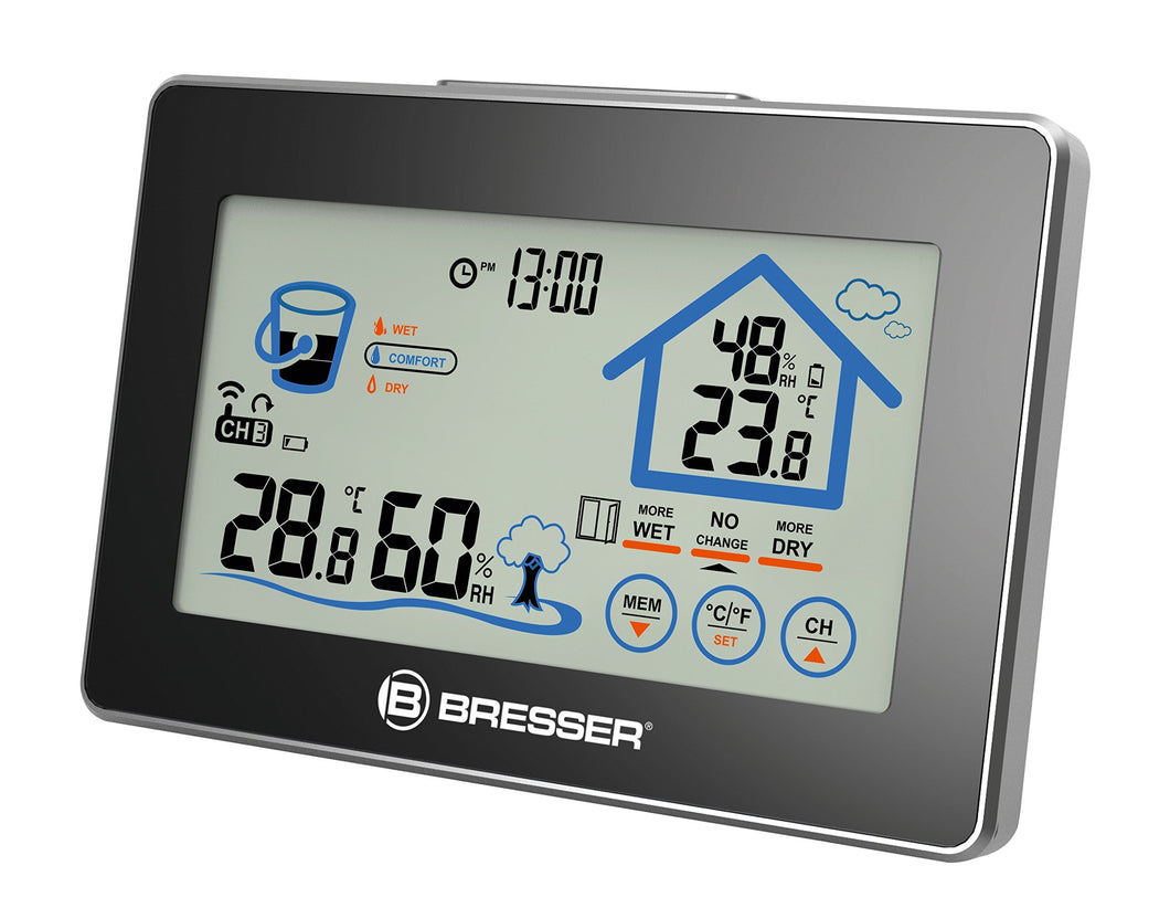 Bresser 7007400  RC igrometro con indicatore di 14.2x2.3x9.6 cm, Nero - Ilgrandebazar