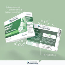 Carica l&#39;immagine nel visualizzatore di Gallery, VITARMONYL - FERMENTI LATTICI - Integratori per l’equilibrio della flora intestinale - in capsule per la flora batterica - Per il benessere dell’intestino - Confezione da 30 capsule