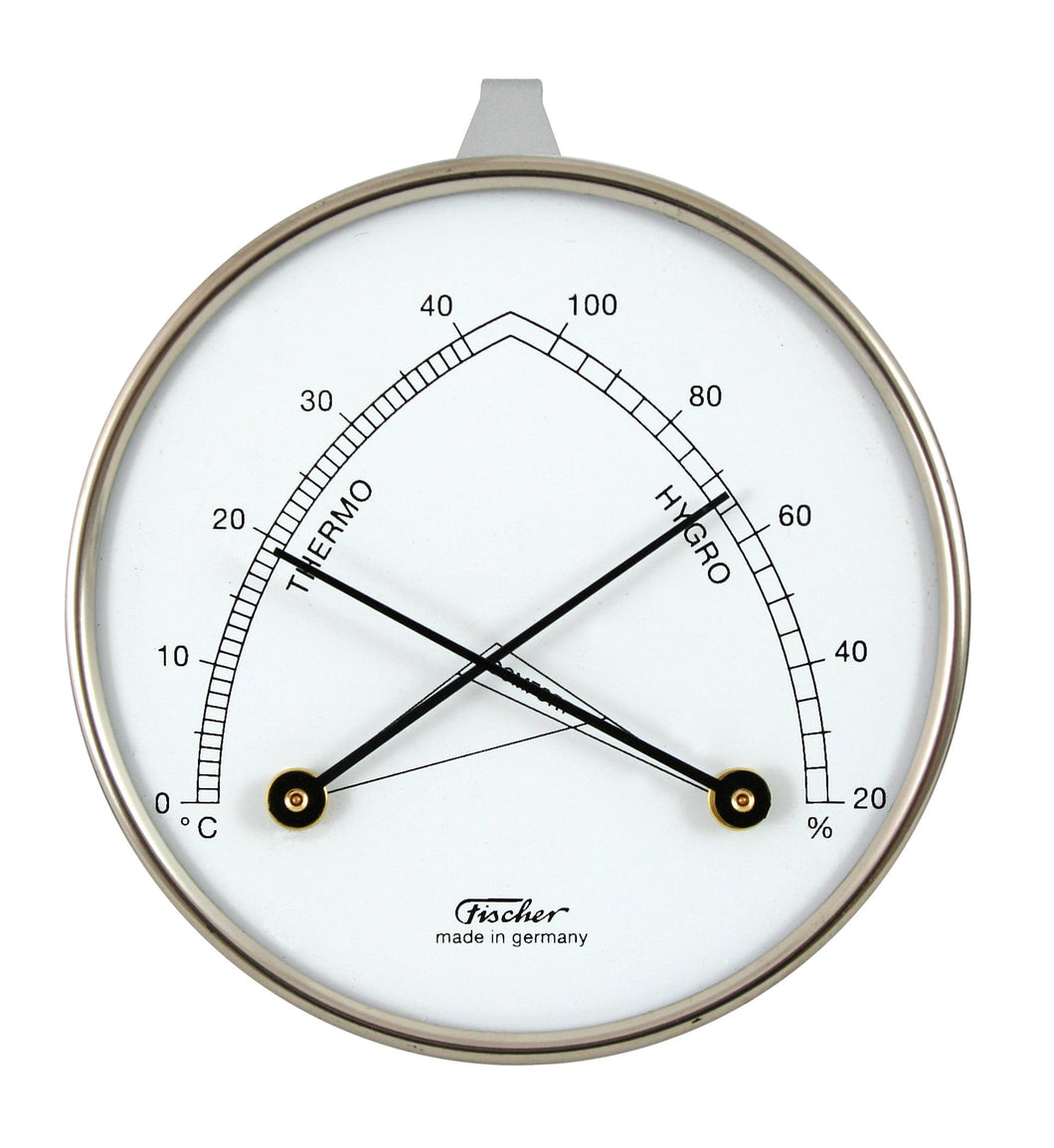 Fischer Igrometro termometro ambiente con supporto, Edelstahlsockel - Ilgrandebazar