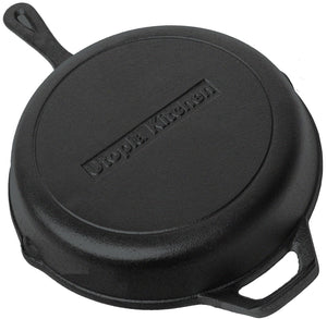 Ghisa Padella Rotonda con Manico 30.5 cm - di (12 Inches), Nero - Ilgrandebazar