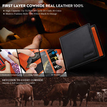Carica l&#39;immagine nel visualizzatore di Gallery, Portafoglio Uomo Slim Trifold Vera Pelle Blocco RFID, con Tasca... - Ilgrandebazar